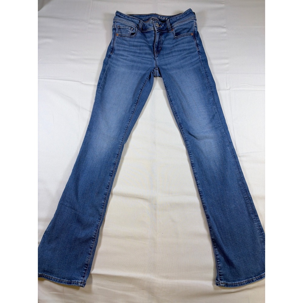 American Eagle Kick Boot Jeans Womens 4 Long Medium Wash Next Level Stretch